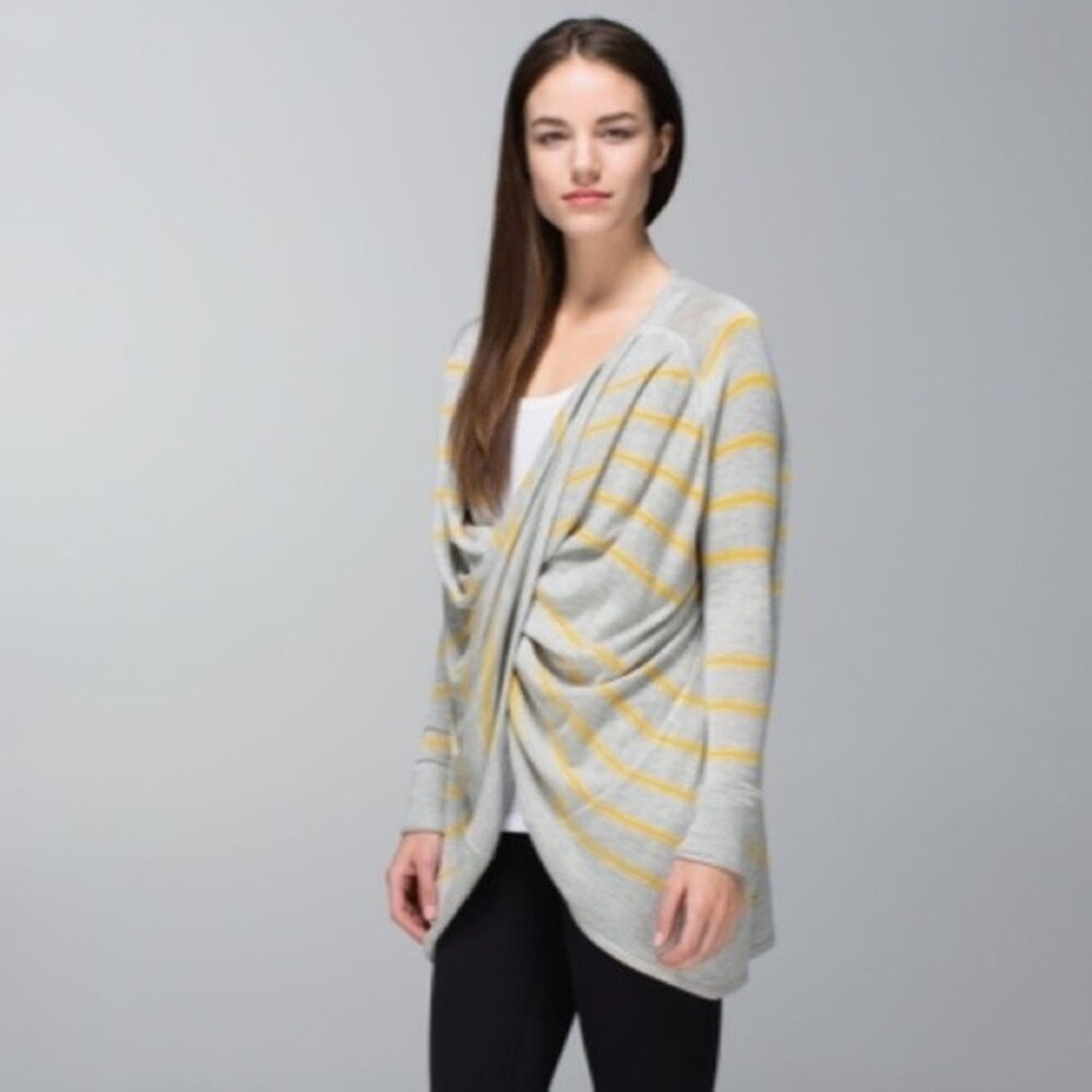 Lululemon Twist & Wrap Pop Stripe Heathered Light Grey / Bananarama 6